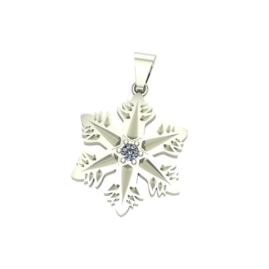 Snowflake Pendant with Diamond