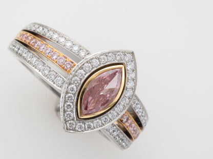 Platinum Pink Diamond Marquise Ring