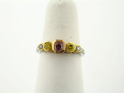 Platinum Multicolor Diamond Ring