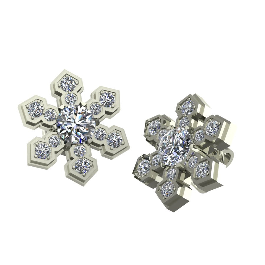 Snowflake Multi-Diamond Earrings