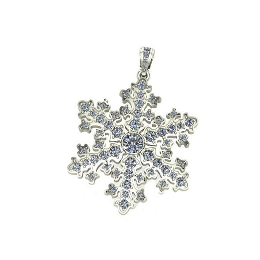 18K Organic Snowflake Diamond Pendant