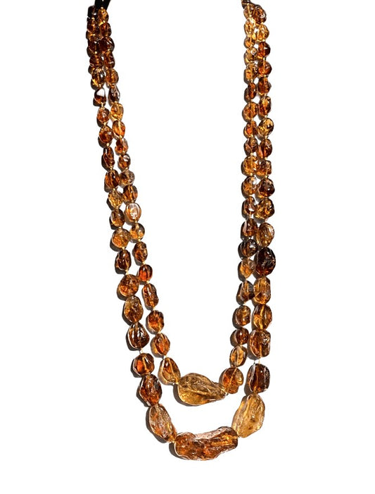 18KY CITRINE NUGGET NECKLACE