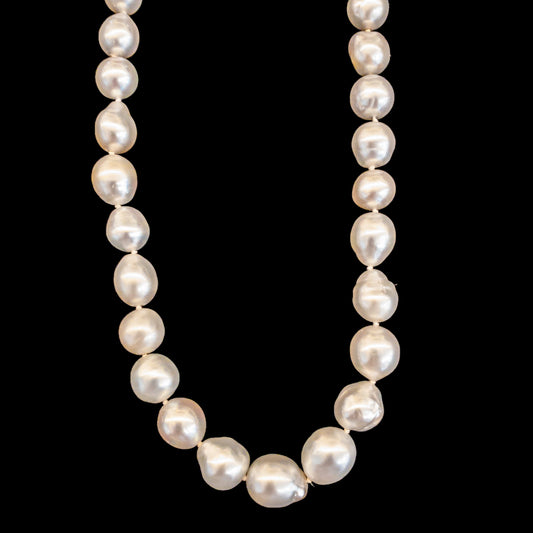 White Baroque Pearl Necklace