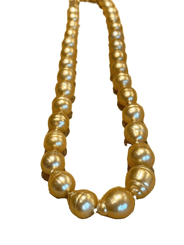 Baroque Golden Pearl Strand Necklace