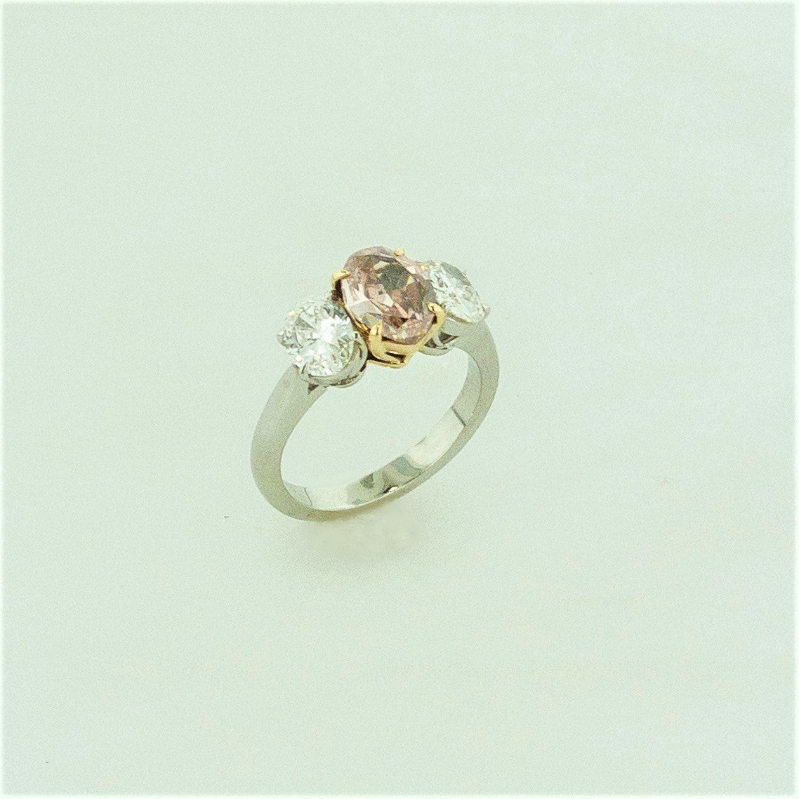 Platinum / 18KR Pink Diamond Ring