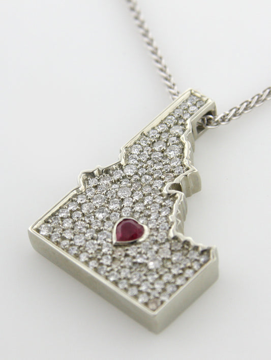 Idaho Diamond and Ruby Pendant