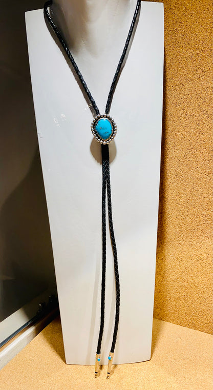 BOLO TIE WITH TURQUOISE SLIDE
