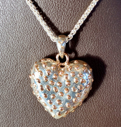 Silver & Rose Gold Heart Pendant