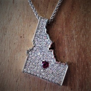 Idaho Diamond and Ruby Pendant