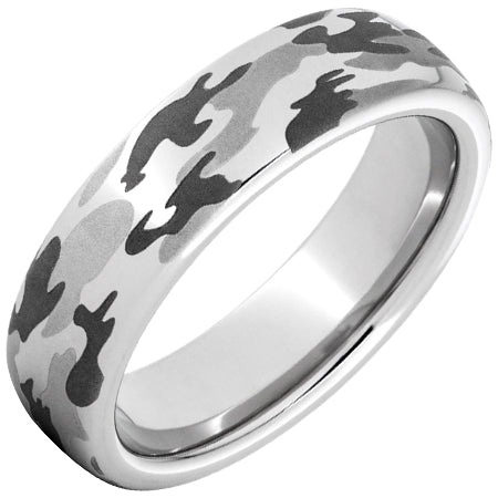 Serinium Domed Band with Camo Laser Engraving