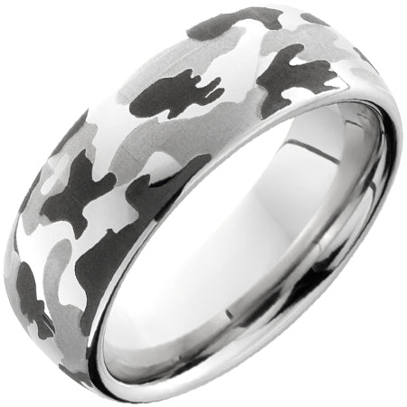 Serinium Domed Band with Camo Laser Engraving