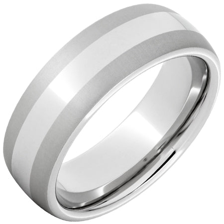 Serinium Domed Band with Laser Satin Edges