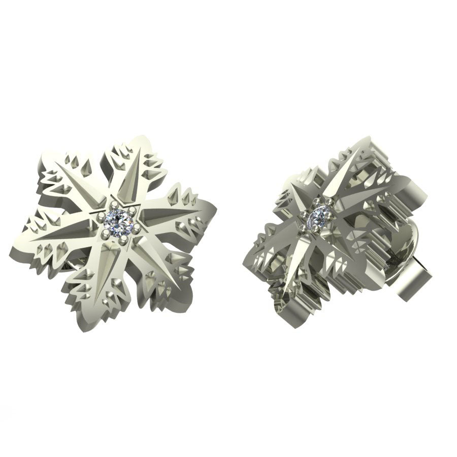 Snowflake Star Diamond Earrings