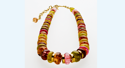 Multi Colored Tourmaline Beaded Necklace