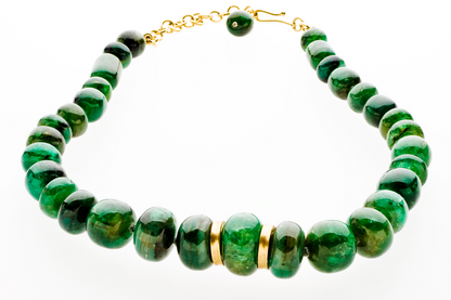 18KY Emerald Nugget Necklace