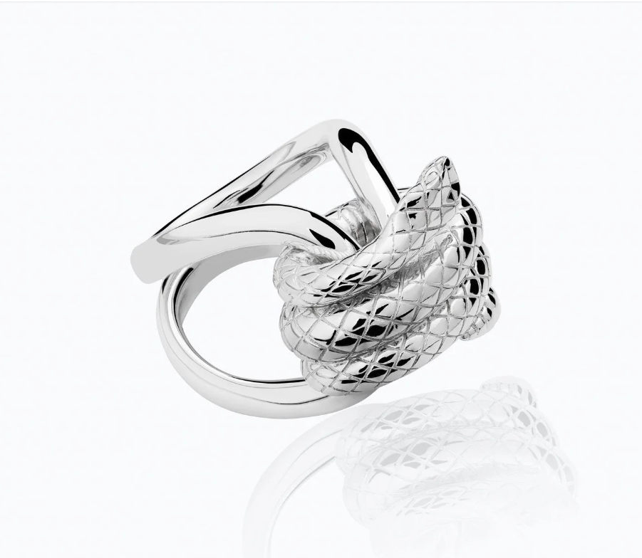 Silver Knotted Snake Ring