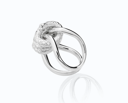 Silver Knotted Snake Ring