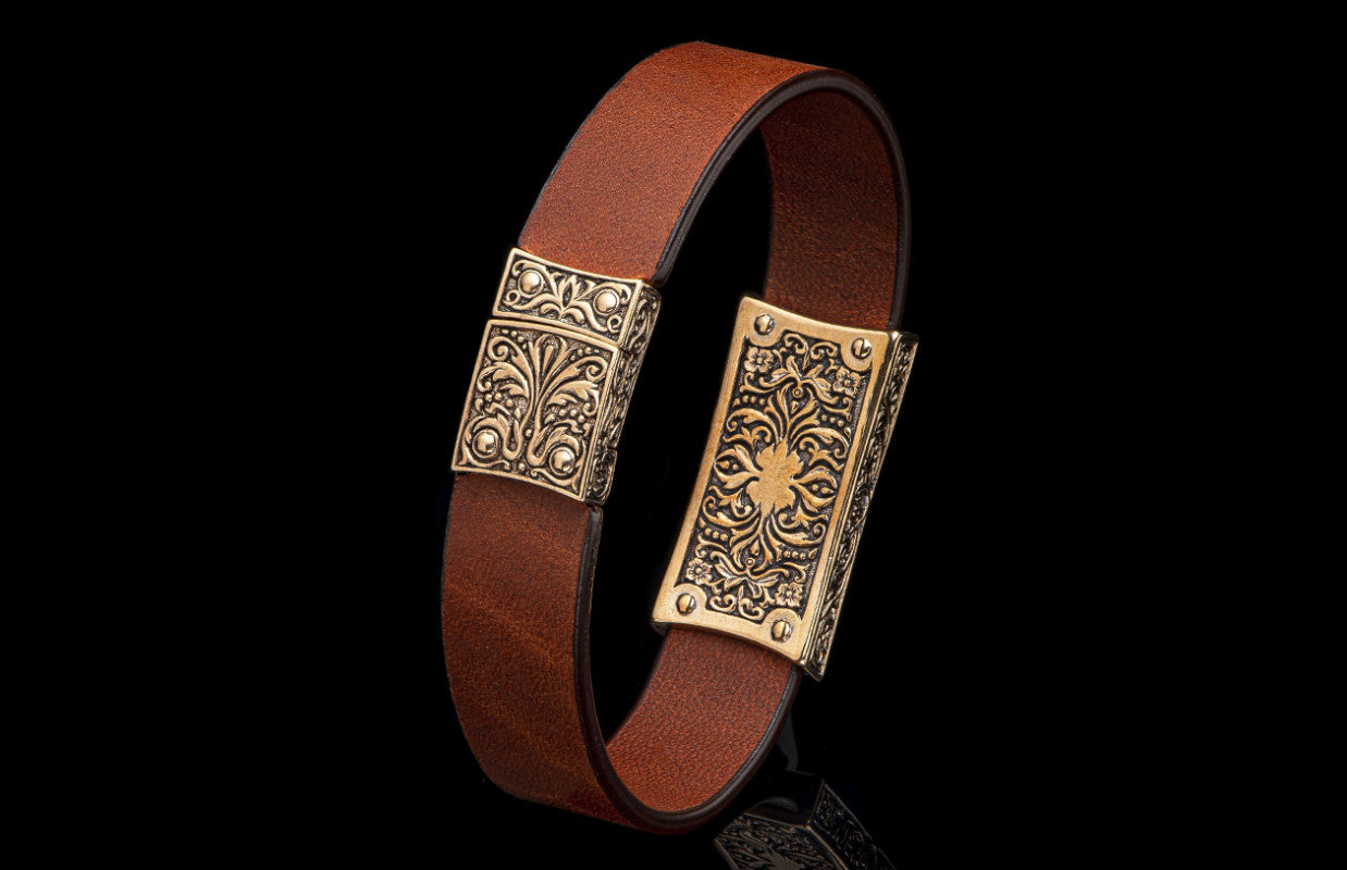 WILLIAM HENRY BRONZE LEATHER VENICE BRACELET