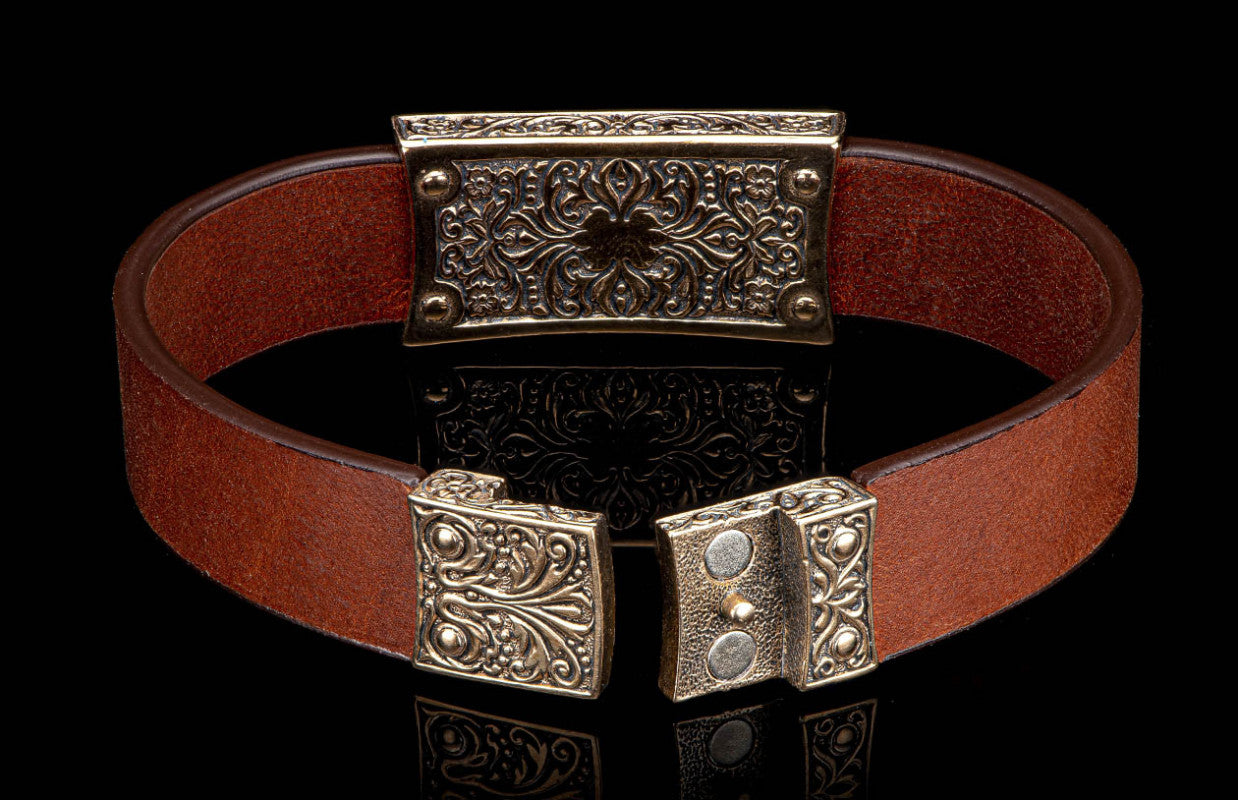 WILLIAM HENRY BRONZE LEATHER VENICE BRACELET