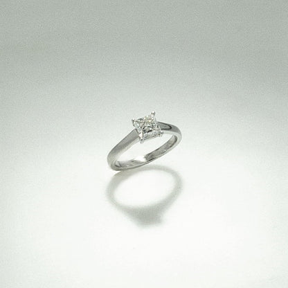 Platinum Princess Cut Solitaire Diamond Ring