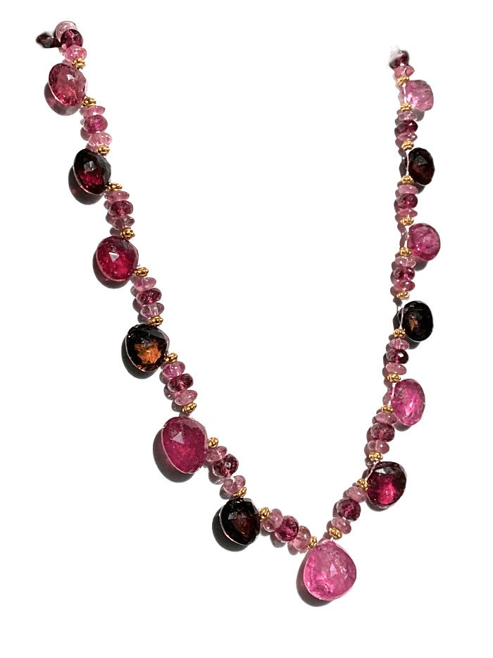 18KY PINK TOURMALINE NECKLACE