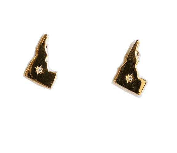 Idaho State Earrings w/ Diamonds